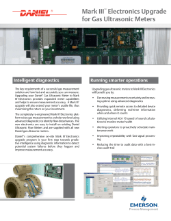 Daniel Life-Cycle Services - MARK III Upgrade for Gas Ultrasonic Meters Service Flyer