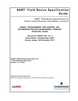 Daniel Ultrasonic Flow Meters - Liquid HART Field Device Specification Guide