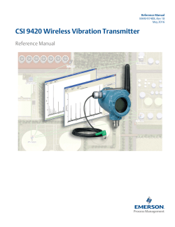 CSI 9420 Wireless Vibration Transmitter Reference Manual