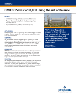 OMIFCO Saves $250,000 Using the Art of Balance