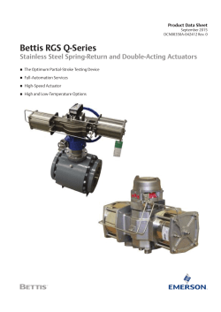 Bettis RGS Q-Series Quarter-Turn Spring-Return (SR) and Double-Acting (DA) Pneumatic Actuators