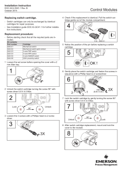 Installation Instruction - Switch Cartridge: QC41, QC42 QC43