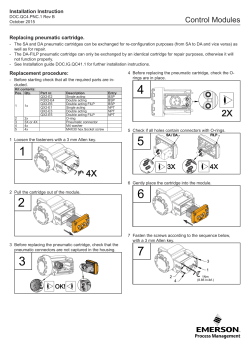 Installation Instruction - Pneumatic Cartridge: QC41, QC42 QC43
