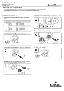 Installation Instruction - Pilot Valve Cartridge: QC41, QC42 QC43