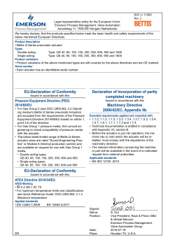 EU EC Declaration of Conformity: Actuator