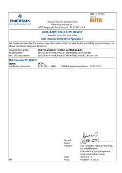 EU EC Declaration of Conformity Q-Series QC54 FF Control module