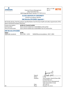 EU EC Declaration of Conformity Q-Series QC40 ASI Control module