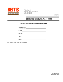 E-Series Rotary & Linear Service Manual