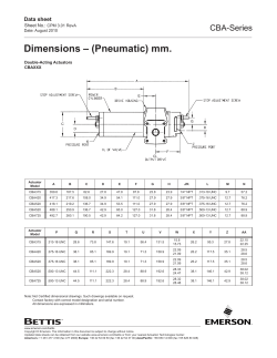 CBA Pneumatic Dimensions Data Metric