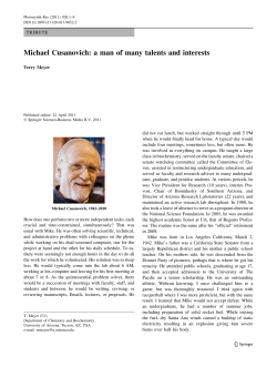 Michael Cusanovich: a man of many talents and interests