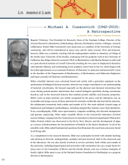Michael Cusanovich (1942-2010): A Retrospective