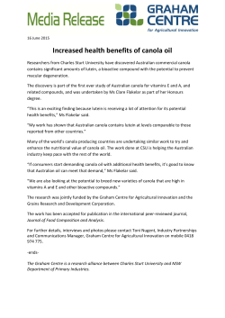 Increased health benefits of canola oil
