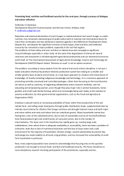 Promoting food, nutrition and livelihood security for the rural poor through a process of dialogue and action reflection