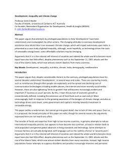 Development, inequality and climate change