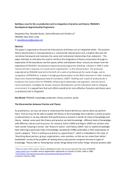 Building a case for the co-production and re-integration of practice and theory: PRADANs Development Apprenticeship Programme