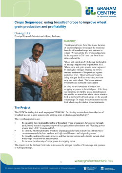 Crops Sequences: using broadleaf crops to improve wheat grain production and profitability Information Sheet