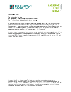 Anzalone Liszt and Feldman Group Feb. 5 Poll Findings Memo