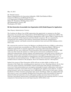 Coalition for Better Care (CBC) Comments on Next Generation ACO Model
