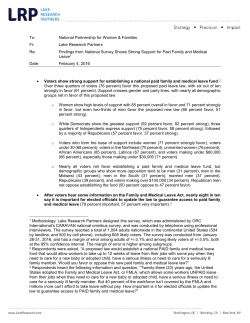 FMLA 23 Lake Research Partners Paid Leave Poll Memo