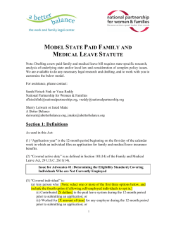Model State Paid Family and Medical Leave Statute
