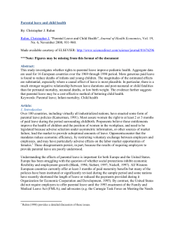 Parental leave and child health.