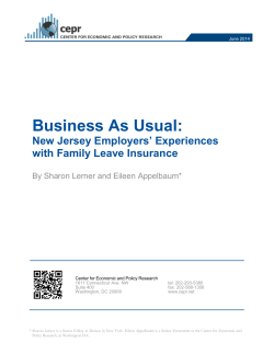 Business as usual: New Jersey employers experiences with family leave insurance.