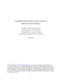 Assessing Rhode Island s Temporary Caregiver Insurance Act: Insights from a Survey of Employers.