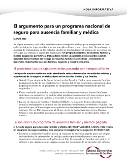 El argumento para un programa nacional de seguro para ausencia familiar y m&eacute;dica (El FAMILY Act)