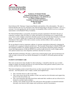 Hearing on Implementation of the HITECH Act