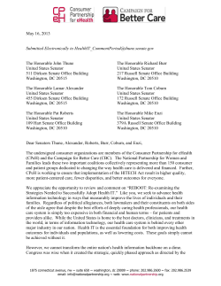 Consumer Response to Senate White Paper