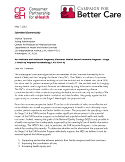 Consumer Partnership for eHealth & Campaign for Better Care Comments on Stage 2 Meaningful Use EHR Proposed Rule