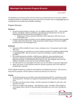 Overview of Meaningful Use Incentive Program