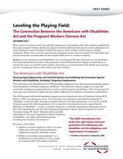 The Connection Between the Americans with Disabilities Act and the Pregnant Workers Fairness Act