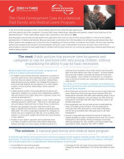 The Child Development Case for a National Paid Family & Medical Leave Insurance Program (The FAMILY Act)