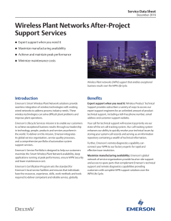 Emerson Smart Wireless Plant Network Solution- After Project Support