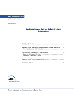 Business Issues Driving Safety System Integration