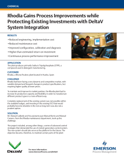 Rhodia Gains Process Improvements while Protecting Existing Investments with DeltaV System Integration
