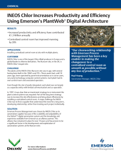 INEOS Chlor Increases Productivity and Efficiency Using Emerson&rsquo;s PlantWeb Digital Architecture