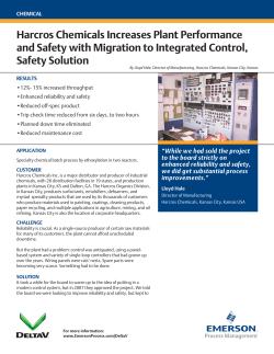 Harcros Chemicals Increases Plant Performance and Safety with Migration to Integrated Control, Safety Solution