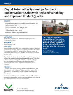 Digital Automation System Ups Synthetic Rubber Maker&rsquo;s Sales with Reduced Variability and Improved Product Quality