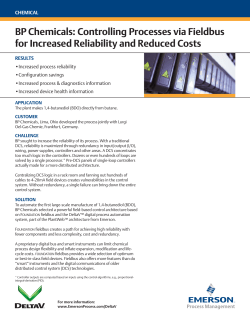 BP Chemicals: Controlling Processes via Fieldbus for Increased Reliability and Reduced Costs