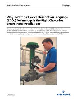 Why Electronic Device Description Language (EDDL) Technology is the Right Choice for Smart Plant Installations