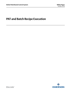 PAT and Batch Recipe Execution