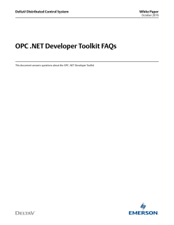 OPC .NET Developer Toolkit FAQs