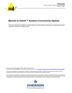 Moore to DeltaV Systems Connectivity Options
