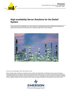 High-availability Server Solutions for the DeltaV System