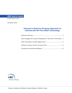 Emerson's Built For Purpose Approach to Commercial-Off-The-Shelf Technology