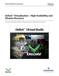 DeltaV Virtualization - High Availability and Disaster Recovery