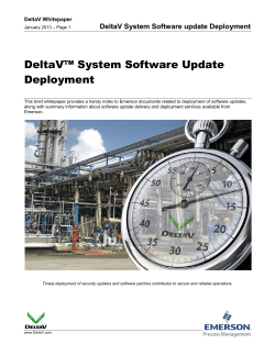 DeltaV System Software Update Deployment