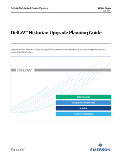 DeltaV&trade; Historian Upgrade Planning Guide